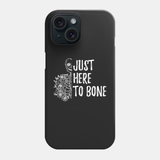 Funny Skeleton Just Here To Bone - Skeleton Belly Dance Halloween - Cute Sarczstic Skeleton Dance Orange Heart Halloween Phone Case