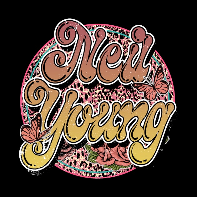 Graphic Neil Proud Young Name Flower Birthday 70s 80s 90s Vintage Styles by Gorilla Animal