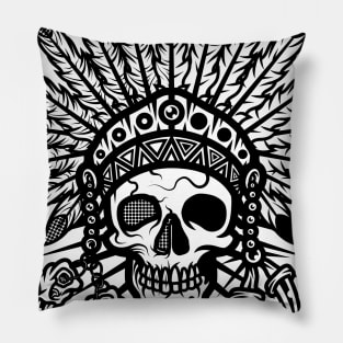 Tribal Skull Pillow