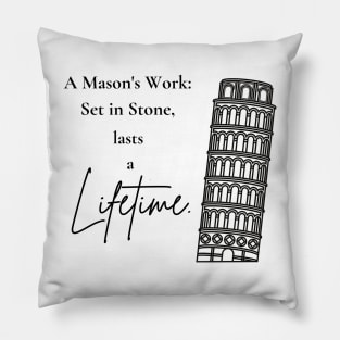 "Mason's Legacy: Eternity in Stone" Pillow