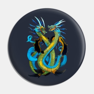 Gemini Dragons Pin