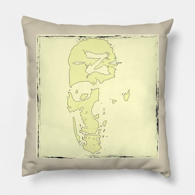 Zombie Dead Guy Skull Pillow by SoWhat