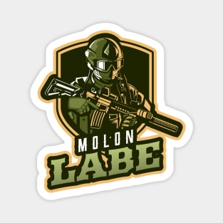 Military With A Rifle | Molon Labe Magnet