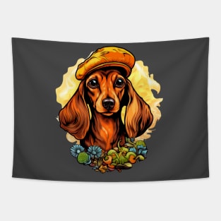 Psilocybin Dachshund Tapestry