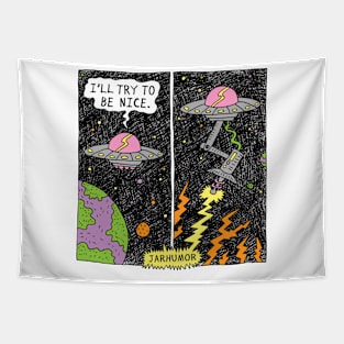 Be Nice UFO Tapestry