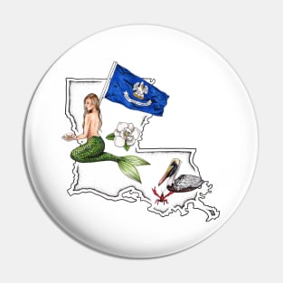 Louisiana Mermaid Pin