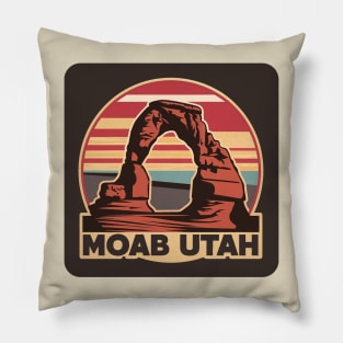 Moab Utah Arches Vintage Sunset Pillow