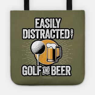 Easily Distracted by Beer and Golf Tote