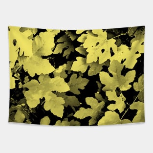 Fallen leaves, yellow, tan, gold, fall, autumn, leaves, pattern, leaf, botanical, xmas, christmas, spring, holidays, summer, tropical, Tapestry