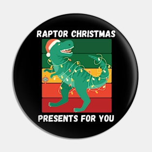 Funny Dinosaur T-Rex Raptor Christmas Presents Pin