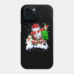 Dab Dance Santa Funny Christmas Lights Dabbing Santa Snowman Xmas Phone Case