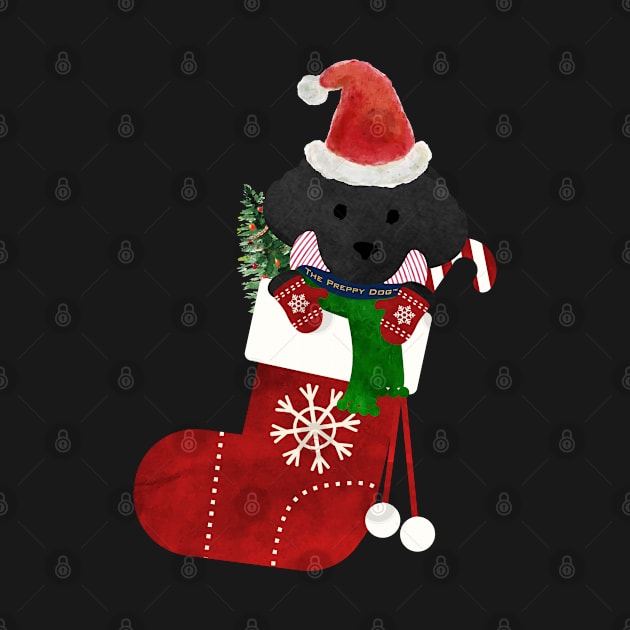 Cute Black Lab Puppy Christmas Stocking by emrdesigns