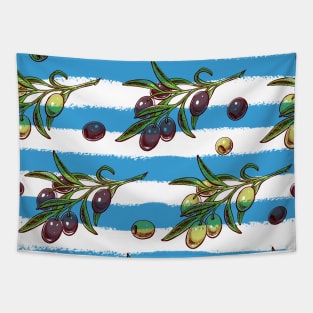 Olives - Mediterranean pattern Tapestry