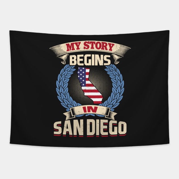 San Diego California Tshirt for Men, Women, & Kids Tapestry by bamalife