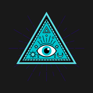 All Seeing eye - light blue with light blue eye T-Shirt