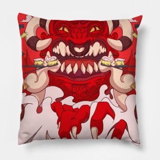 Brushing the demon's teeth Pillow