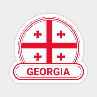 Georgia Country Badge - Georgia Flag Magnet