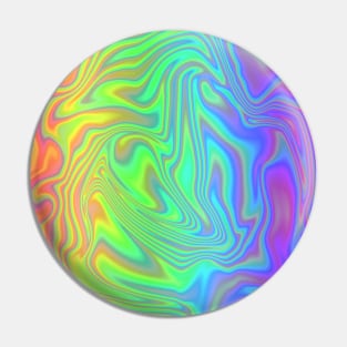 Psychedelic Rainbow Swirly Zebra Stripes Print Pin
