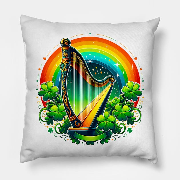 Irish Harp Heraldry celebrating St. Patrick's Pillow by click2print