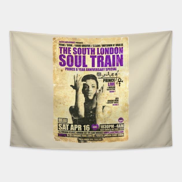 POSTER TOUR - SOUL TRAIN THE SOUTH LONDON 133 Tapestry by Promags99