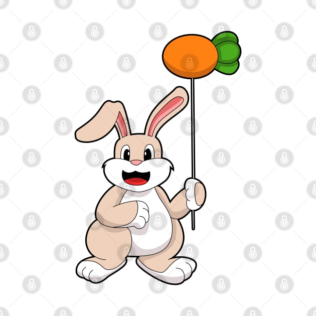 Rabbit with Carrot as Balloon by Markus Schnabel