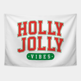 Holly jolly vibes Varsity Tapestry