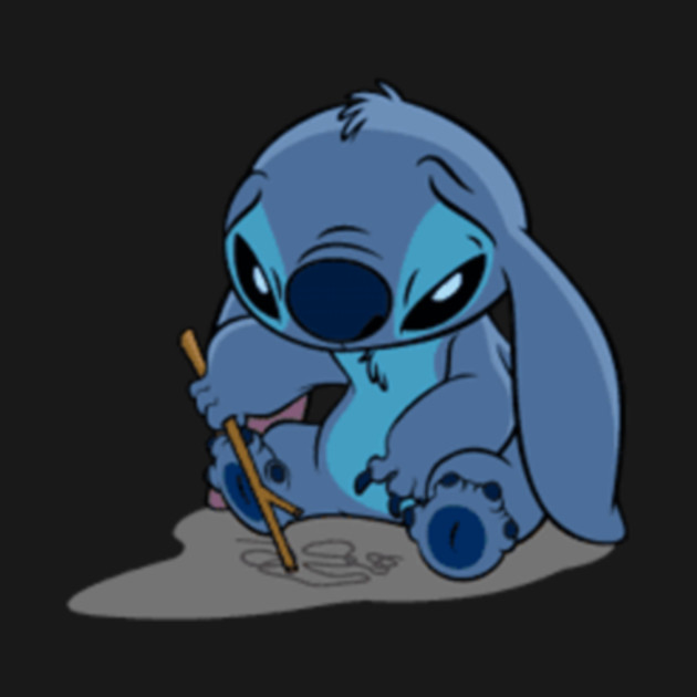 Стич грустный рисунок