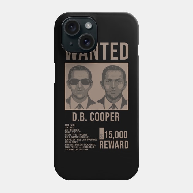 Wanted Db Cooper Phone Case by olivia parizeau