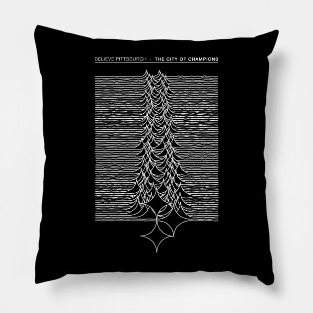 Unknown Pleasures of Pittsburgh Pillow by Believe Pittsburgh