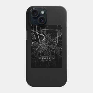 Mannheim Germany City Map dark Phone Case