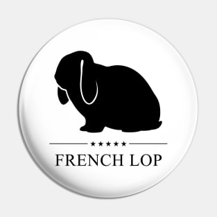 French Lop Rabbit Black Silhouette Pin