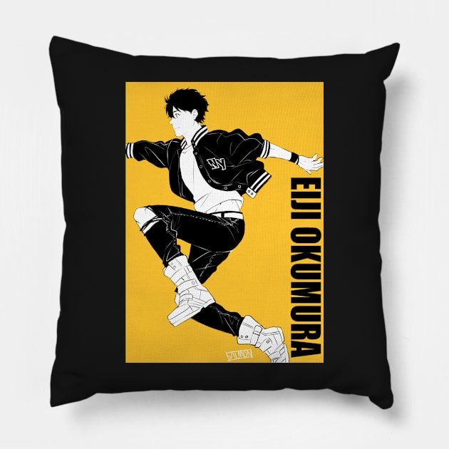 Eiji Okumura Run Pillow by MykaAndSalmon