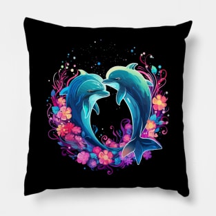 Dolphin Couple Valentine Pillow