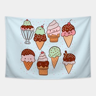 Cute ice cream party Tapestry