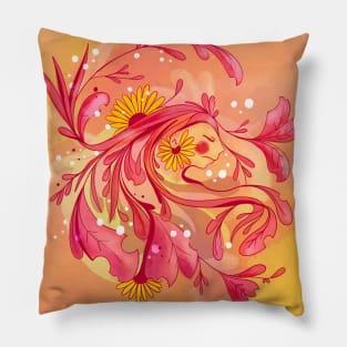 Flower girl illustration Pillow