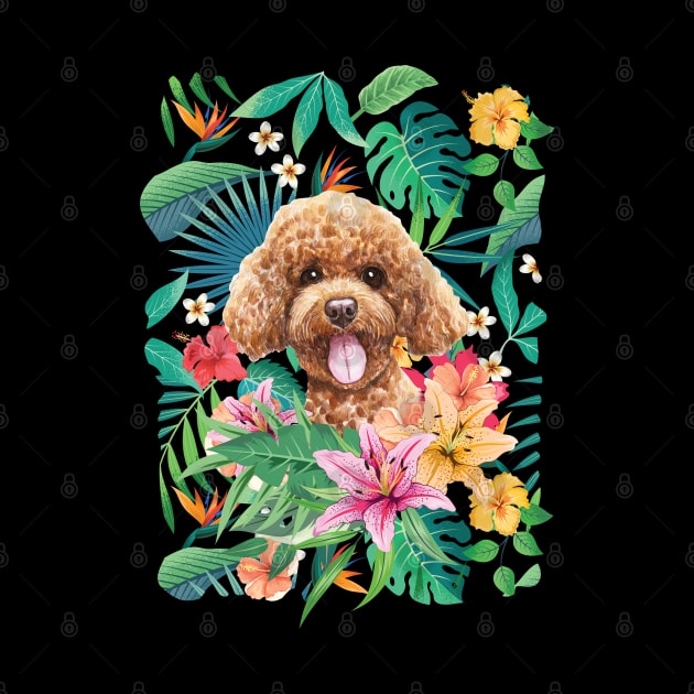 Tropical Red Toy Poodle 1 by LulululuPainting