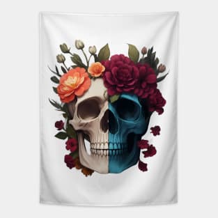 Floral skull Tapestry