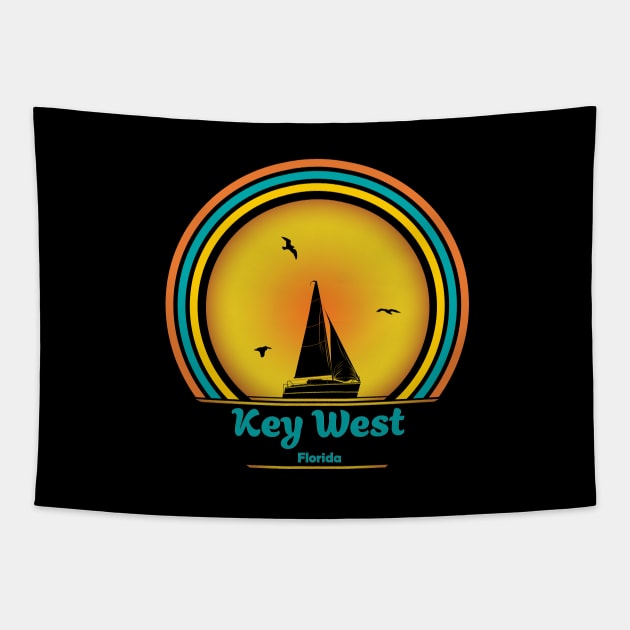 Key West Sailing Tapestry by eighttwentythreetees