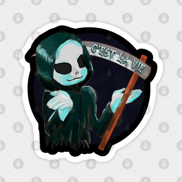 The Grim Reaper says: C'est la vie. and he shrugs. halloween tee