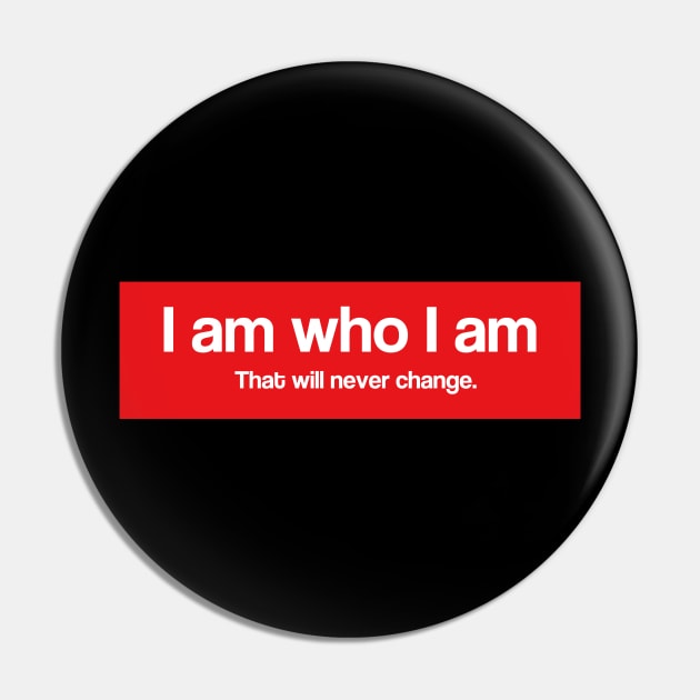 I am who I am - RED tag Pin by flyinghigh5