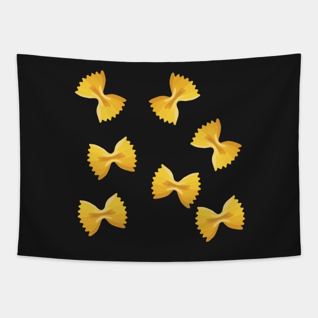 Black Farfelle pasta type Tapestry by Holailustra
