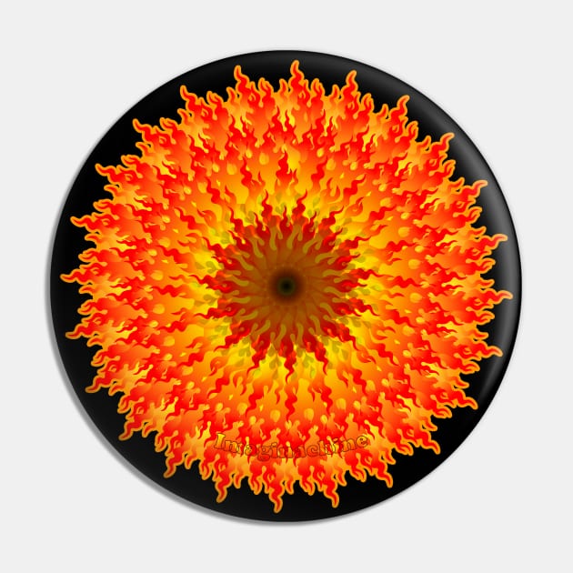 Fiery Sun Heatwave Pin by imaginachine