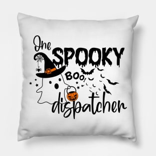 Spooky Dispatcher Halloween Thin Gold Line Pillow