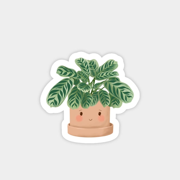 Cute Plant Illustration,  Calathea Burle-Marxii Amabilis 3 Magnet by gusstvaraonica