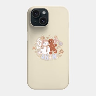 Let It Snow Gingerbread Snow Man Phone Case