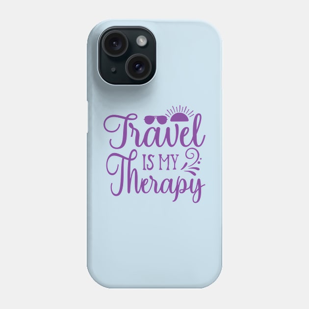 Travel Is My Therapy Phone Case by AxAr