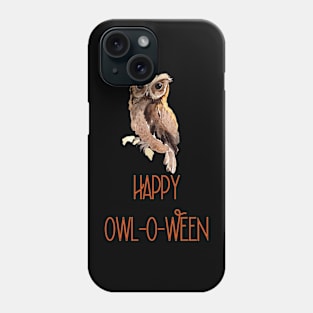 Happy Owl-O-Ween in Orange Phone Case