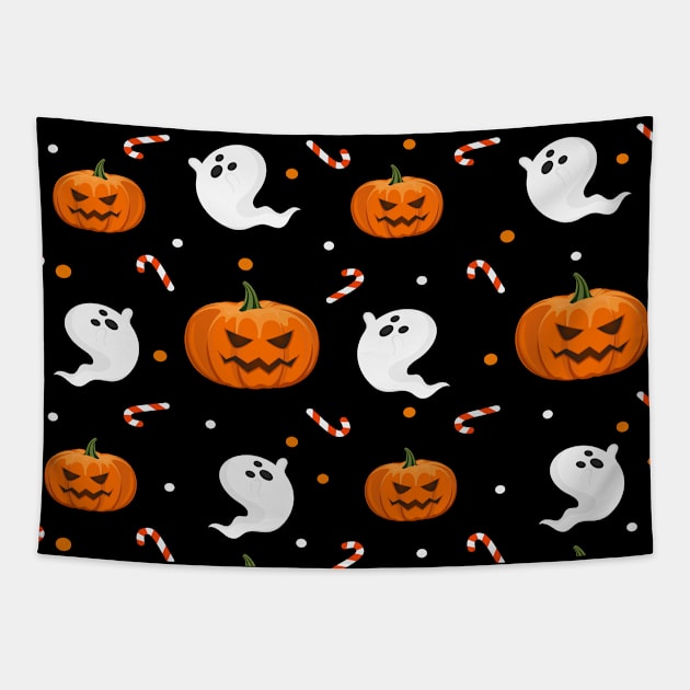 Halloween Pattern Tapestry by DragonTees