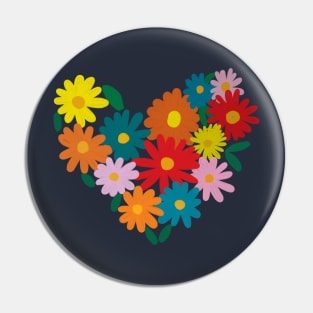 Colorful Flowers Pin