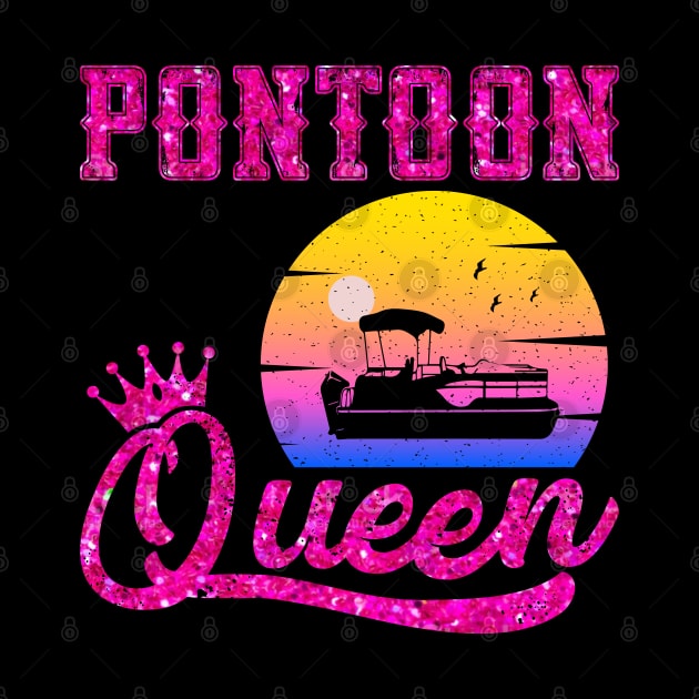 Pontoon Queen Vintage Funny Pontoon Boat Lover Girls by Sowrav